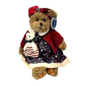 Bearington Collection Betsy & Ross Bear 13" w/ Tag #1078 Patriotic Stars Stripes
